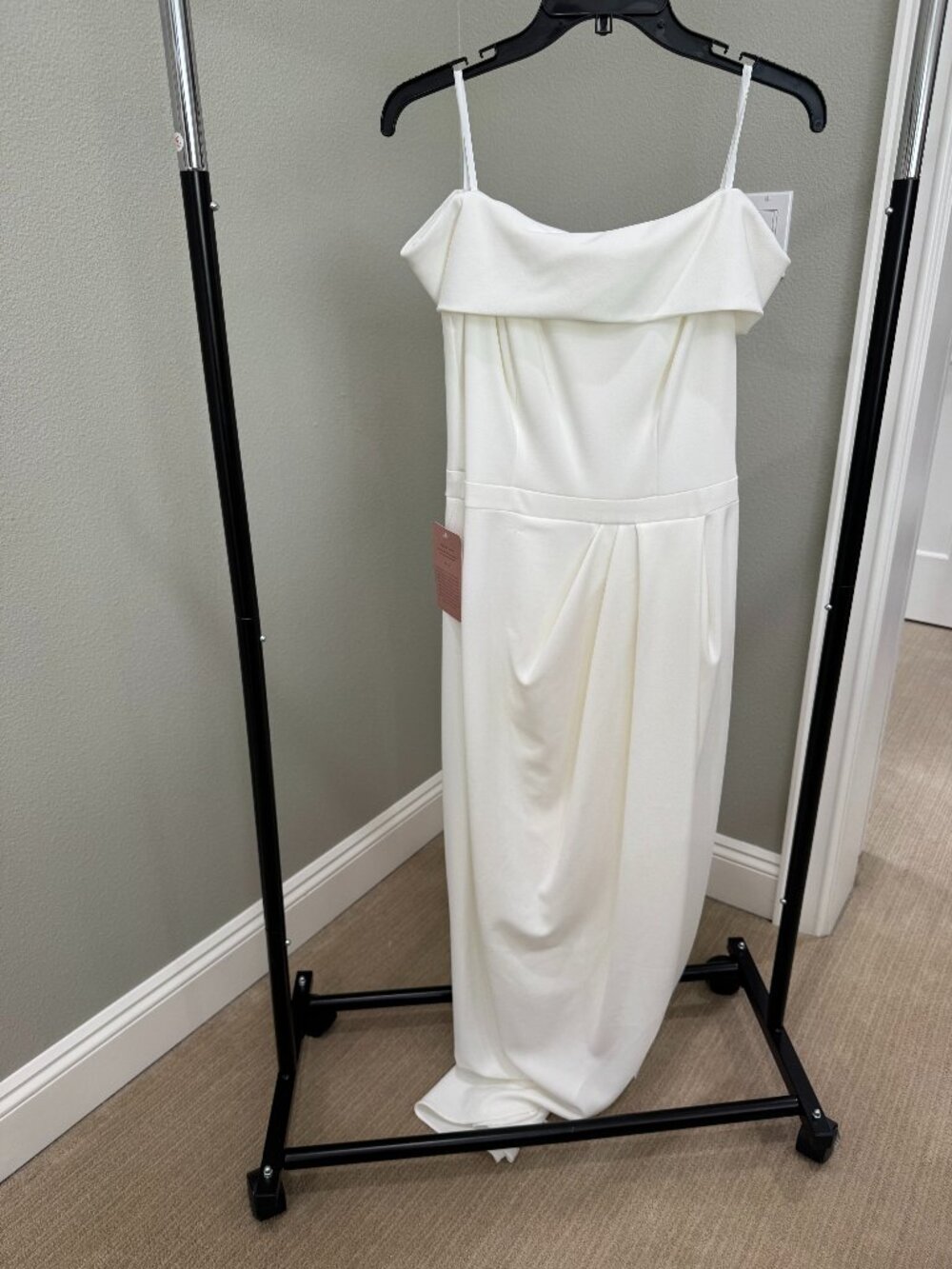 BHLDN Ivory Cowl Neck Midi Dress